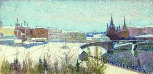 Moscow, vintage artwork by Vasily Perepletchikov, 12x8" (A4) Poster