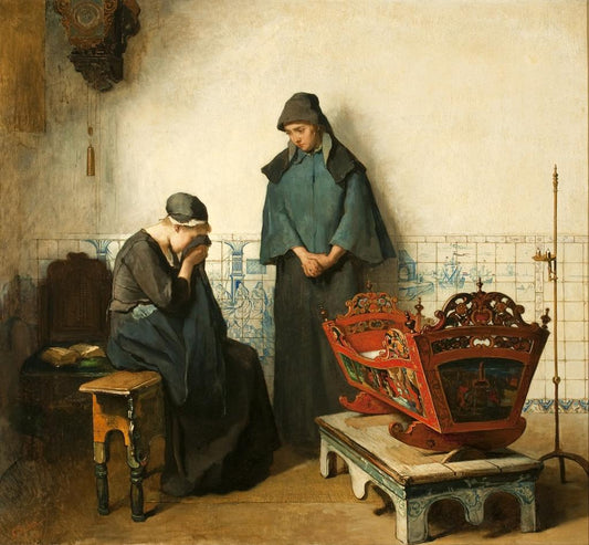 The Lord Gave and the Lord Took Away, vintage artwork by Christoffel Bisschop, 12x8" (A4) Poster