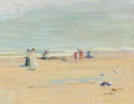 An English Beach, vintage artwork by Helen Galloway McNicoll, 12x8" (A4) Poster