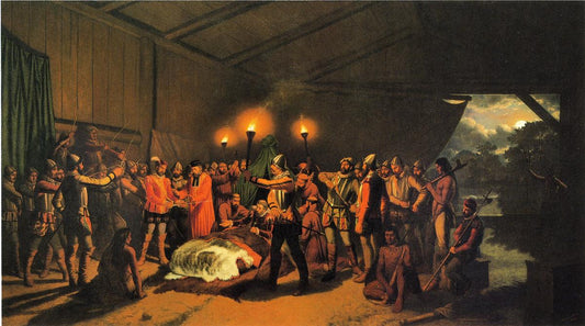 The Death of Desoto, vintage artwork by Johann Mongles Culverhouse, A3 (16x12") Poster Print