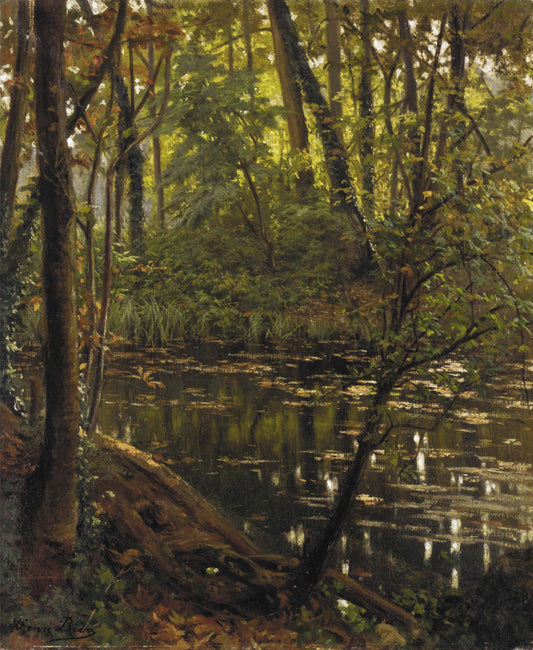 Rivère en soue bois, vintage artwork by Henri Biva, 12x8" (A4) Poster