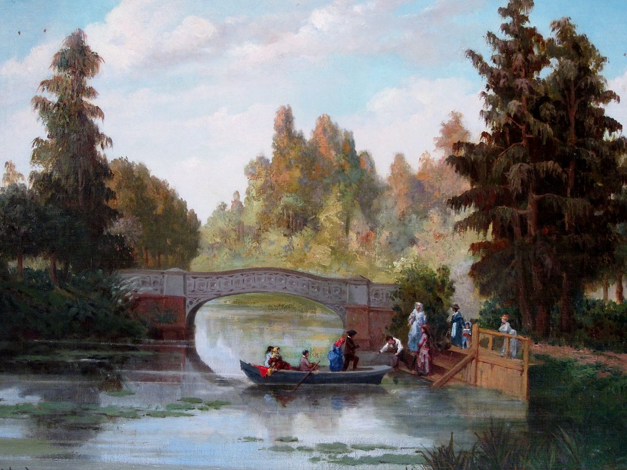 Park Cousino, vintage artwork by Giovanni Mochi, 12x8" (A4) Poster