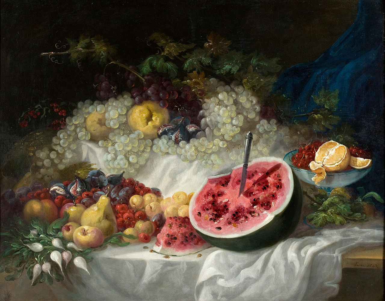 Still-life, vintage artwork by Eugenio Lucas Velazquez, A3 (16x12") Poster Print
