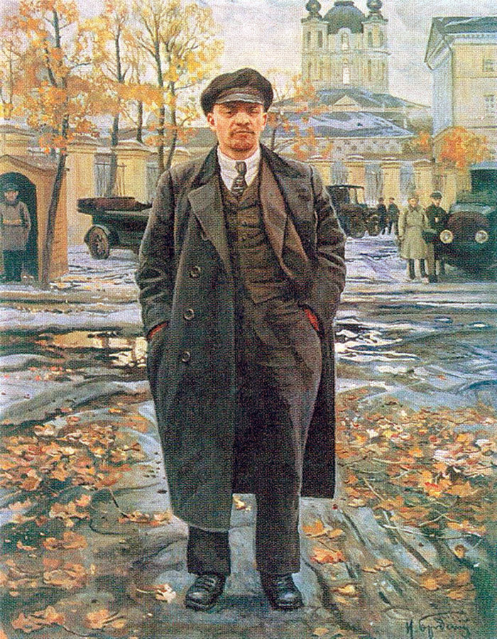 Vladimir Lenin near Smolny, vintage artwork by Isaak Brodsky, 12x8" (A4) Poster