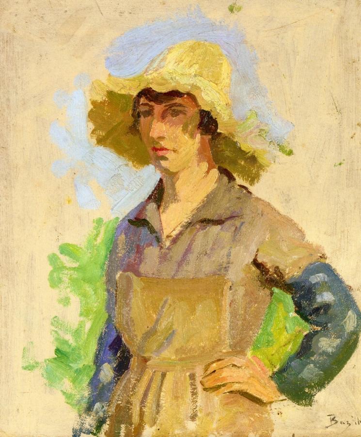 Grape Picker in a Yellow Hat, vintage artwork by Jean Frederic Bazille, 12x8" (A4) Poster