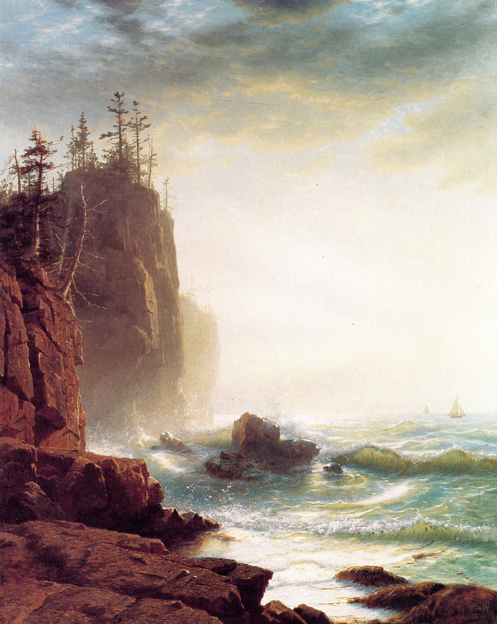 Sunrise at Grand Manan, vintage artwork by William Stanley Haseltine, 12x8" (A4) Poster