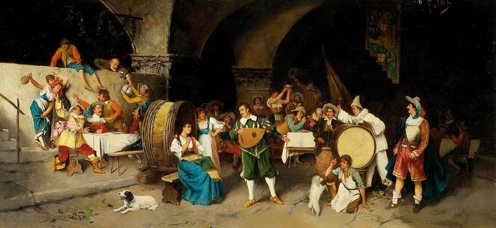 Tavern Party by Luis Ricardo Falero,A3(16x12")Poster