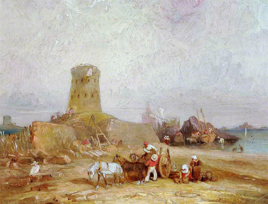 Le Hocq Tower, Coast Scene, vintage artwork by Clarkson Frederick Stanfield, A3 (16x12") Poster Print