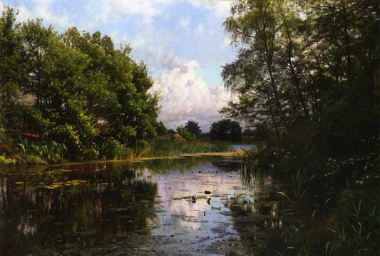 Hellebaek, vintage artwork by Peder Mork Mønsted, 12x8" (A4) Poster