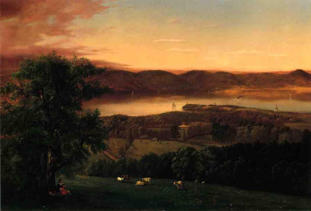 View of the Hudson from Sing-Sing, New York, vintage artwork by Robert Havell Jr., A3 (16x12") Poster Print