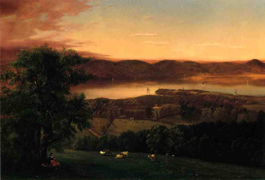 View of the Hudson from Sing-Sing, New York, vintage artwork by Robert Havell Jr., A3 (16x12") Poster Print
