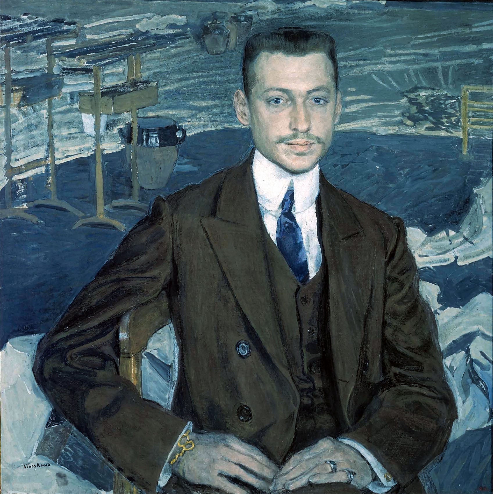 Portrait of Count V.I. Kankrin, vintage artwork by Alexander Golovin, 12x8" (A4) Poster