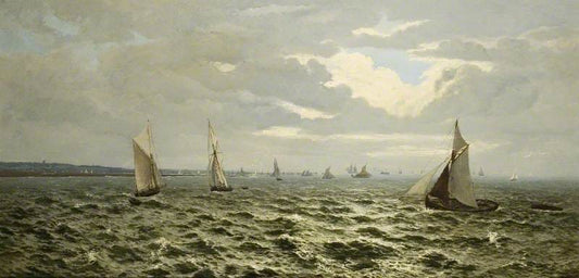 Off Leigh-on-Sea, Essex, vintage artwork by Henry Moore, 12x8" (A4) Poster