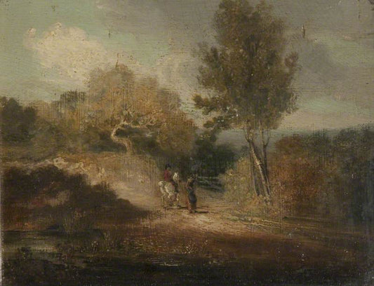 Huntsman Asking the Way, vintage artwork by George Morland, 12x8" (A4) Poster