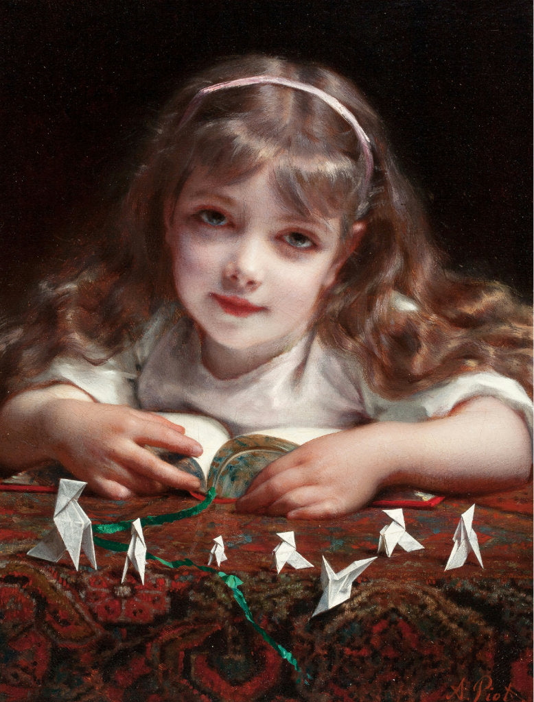 Origami dreams, vintage artwork by Étienne-Adolphe Piot, 12x8" (A4) Poster