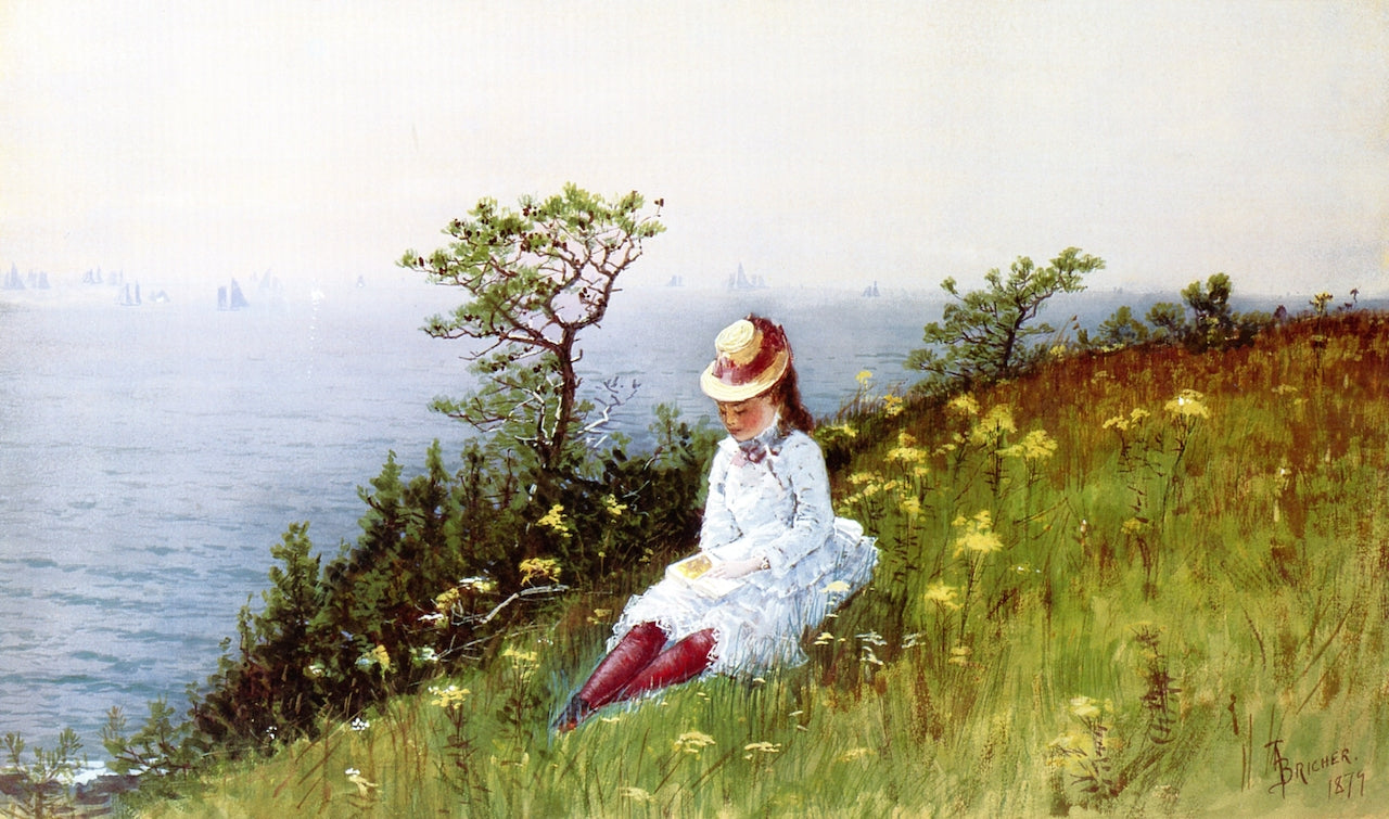 Dana's Island, Manchester-by -the-Sea, Massachusetts, vintage artwork by Alfred Thompson Bricher, 12x8" (A4) Poster