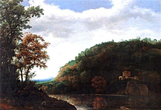 A Mountainous River Landscape...., vintage artwork by Cornelis Vroom, 12x8" (A4) Poster