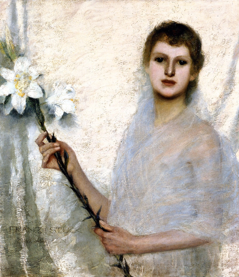 Innocentia, vintage artwork by Franz von Stuck, 12x8" (A4) Poster