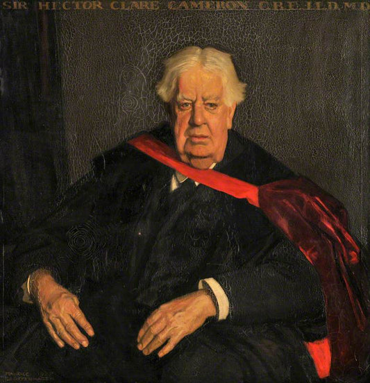 Sir Hector Clare Cameron, Professor of Clinical Surgery, vintage artwork by Maurice William Greiffenhagen, 12x8" (A4) Poster