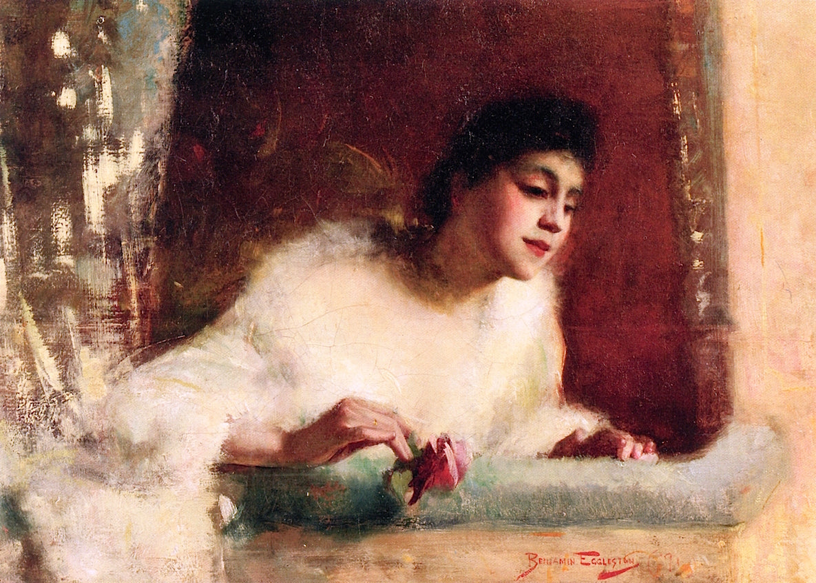Young Woman in a Theater Box by Benjamin Osro Eggleston,A3(16x12")Poster