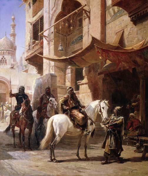 Arabian Warriors, vintage artwork by Henri-Felix-Emmanuel Philippoteaux, A3 (16x12") Poster Print