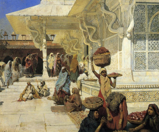 Festival at Fatehpur Sikri, vintage artwork by Edwin Lord Weeks, 12x8" (A4) Poster
