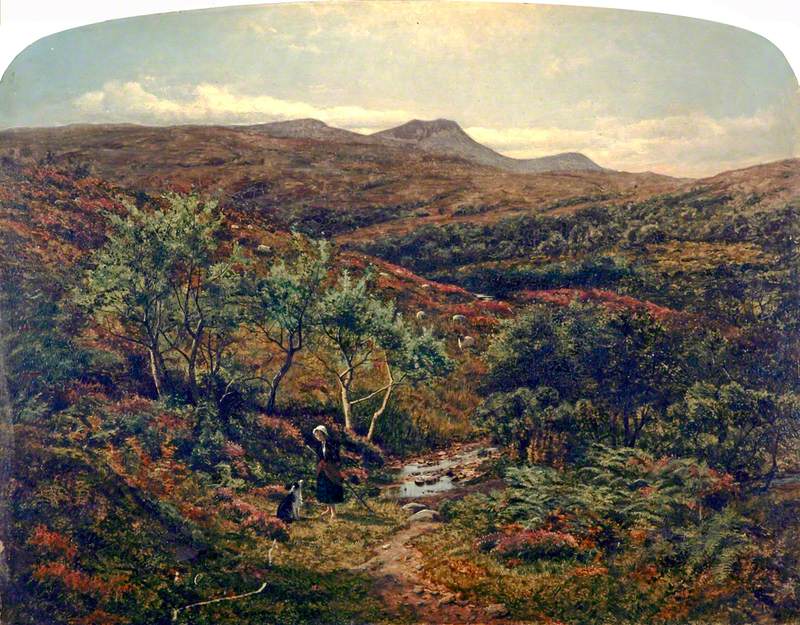 The Herd Girl, Isle of Arran, vintage artwork by Benjamin Williams Leader, 12x8" (A4) Poster