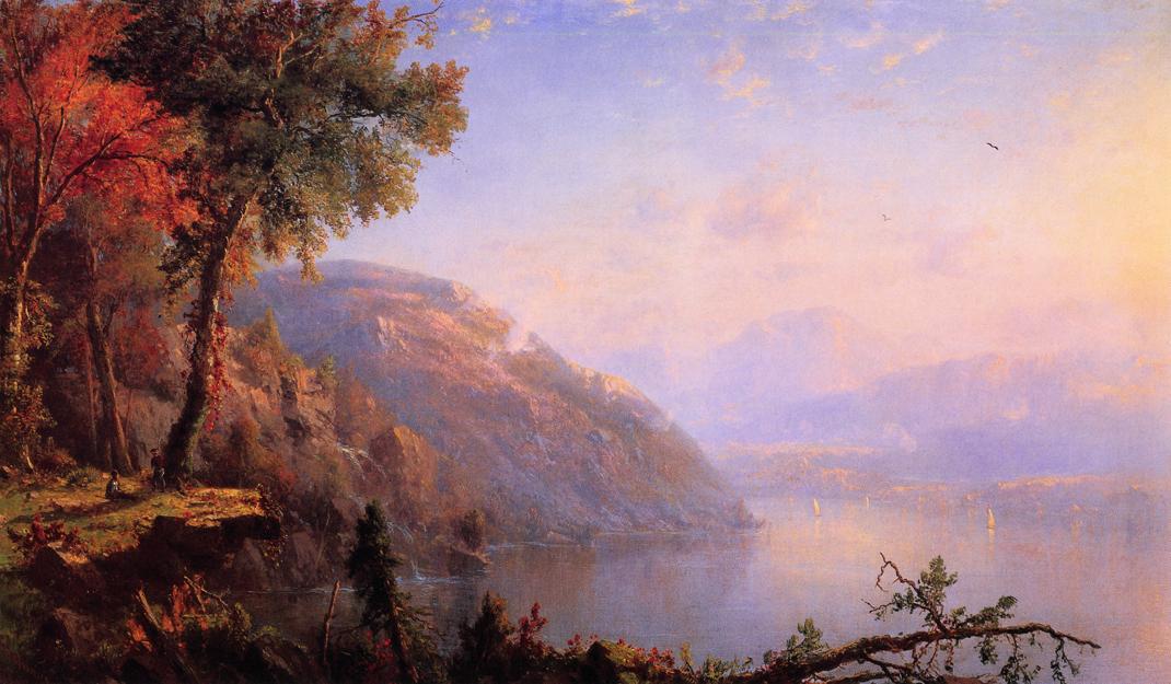 On the Upper Hudson, vintage artwork by Regis François Gignoux, A3 (16x12") Poster Print