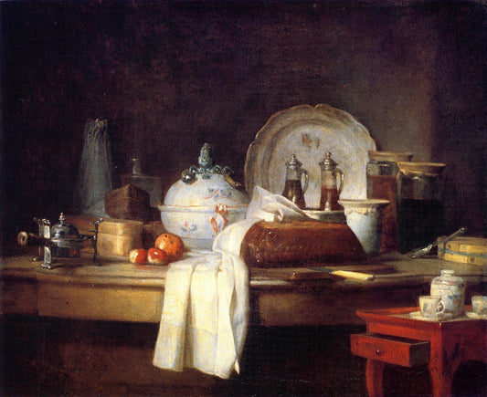 The Butler's Table, vintage artwork by Jean-Baptiste-Simeon Chardin, 12x8" (A4) Poster