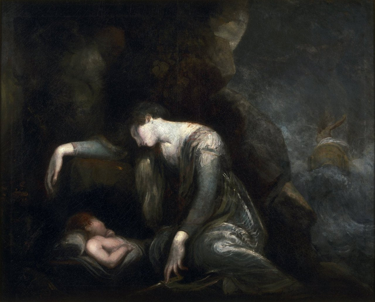 Danae and Perseus on Seriphos, vintage artwork by Johann Heinrich Füseli, 12x8" (A4) Poster