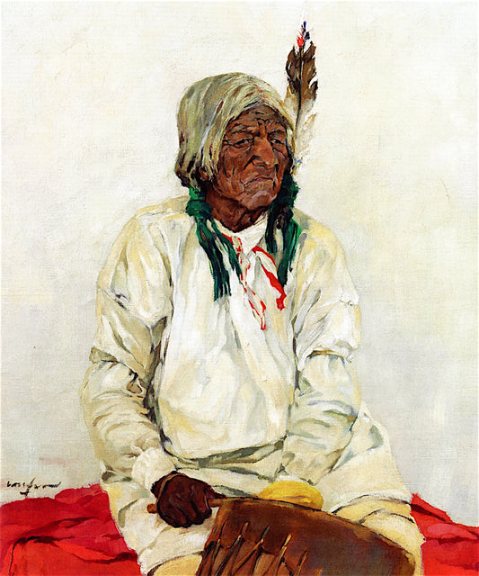 El Cacique del Pueblo, vintage artwork by Walter Ufer, 12x8" (A4) Poster