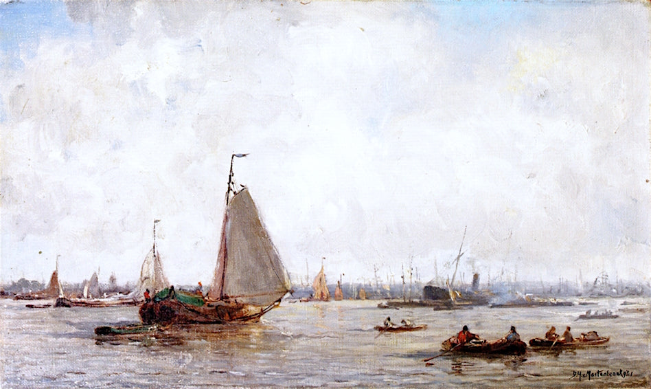 A View of Rotterdam, vintage artwork by Johan Hendrik van Mastenbroek, 12x8" (A4) Poster