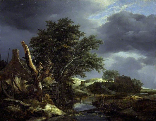 Landscape with a Blasted Tree, vintage artwork by Jacob van Ruisdael, 12x8" (A4) Poster