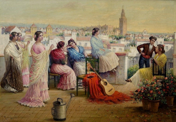 Motive from Sevilla, vintage artwork by Jose Rico y Cejudo, 12x8" (A4) Poster