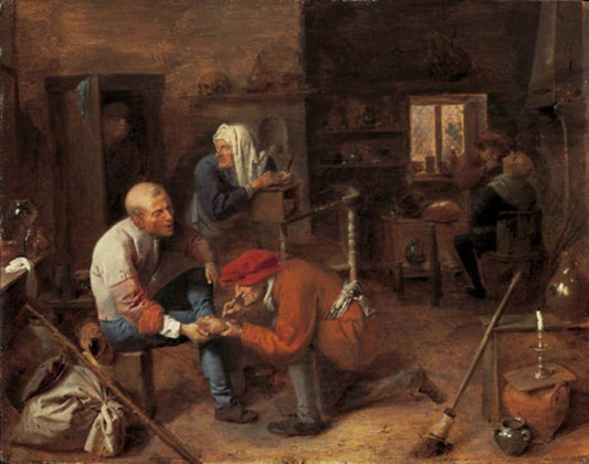 The Operation, vintage artwork by Adriaen Brouwer, 12x8" (A4) Poster