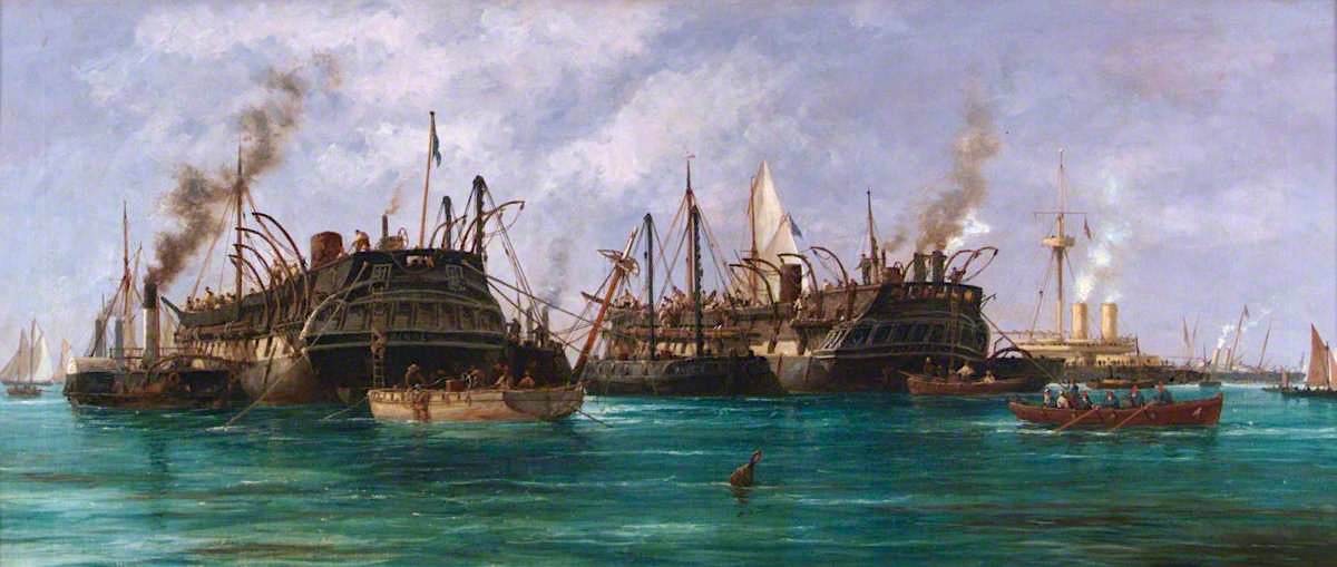 The Raising of HMS 'Eurydice', vintage artwork by Richard Henry Nibbs, A3 (16x12") Poster Print