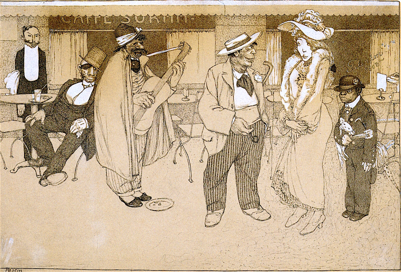 At the Cafe by Jules Pascin,16x12(A3) Poster