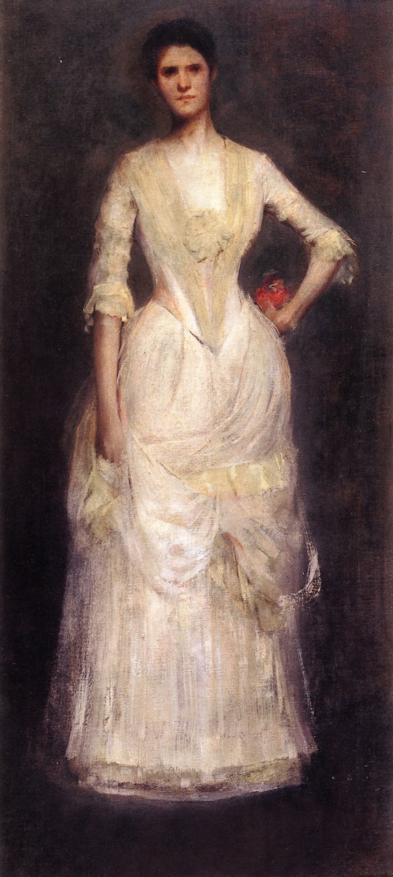 Portrait of Ella Emmet, vintage artwork by Thomas Wilmer Dewing, 12x8" (A4) Poster