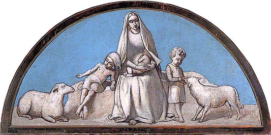 Infancy, vintage artwork by Sir John Everett Millais, 12x8" (A4) Poster