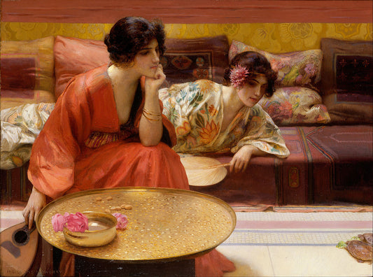 Idle Hours, vintage artwork by Henry Siddons Mowbray, 12x8" (A4) Poster