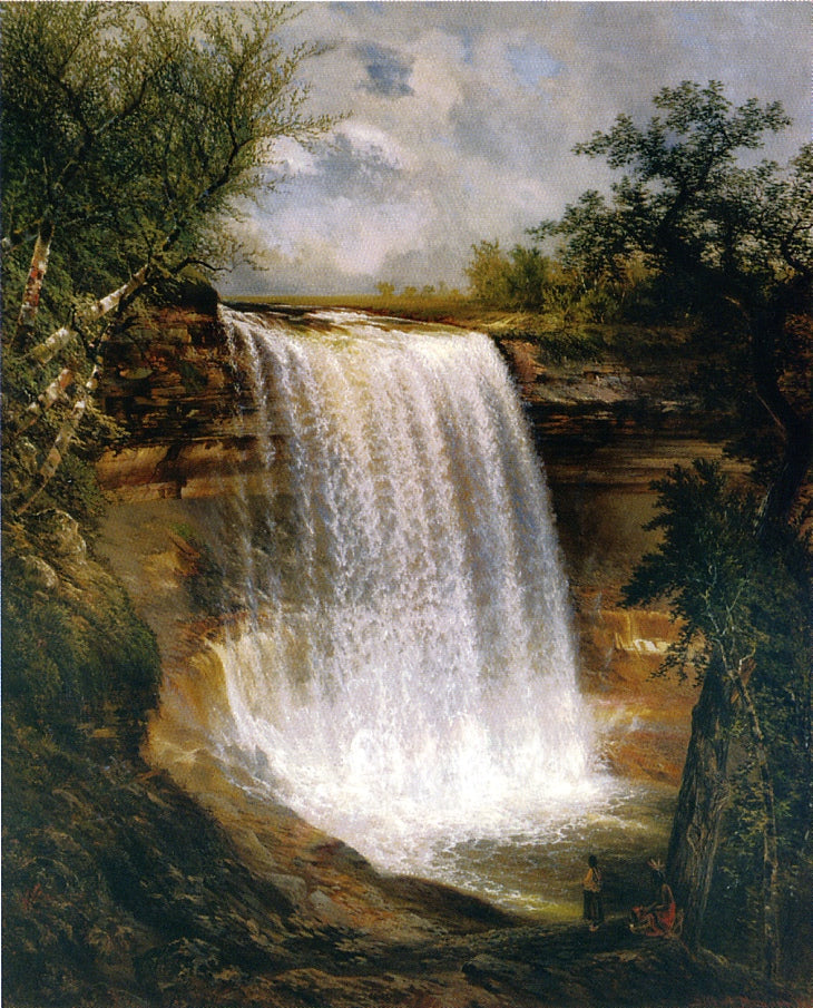 Minnehaha Falls, vintage artwork by Gilbert Munger, 12x8" (A4) Poster