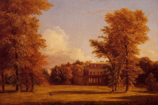 The Van Rensselaer Manor House, vintage artwork by Hendrik-Dirk Kruseman van Elten, 12x8" (A4) Poster