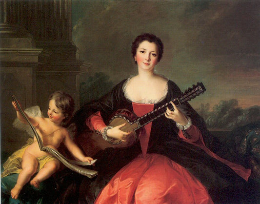 Louise-Anne de Bourbon-Conde, called Mlle. de Charolais, vintage artwork by Jean-Marc Nattier, 12x8" (A4) Poster