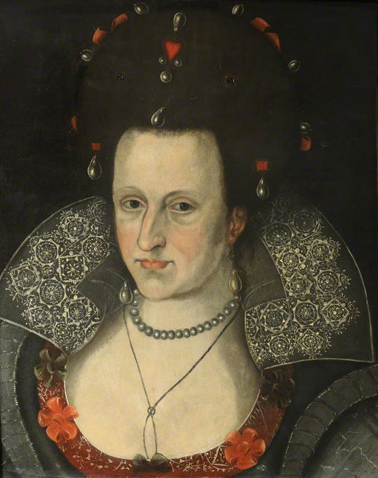 Queen Anne of Denmark (1574–1619), vintage artwork by Paulus van Somer I, 12x8" (A4) Poster
