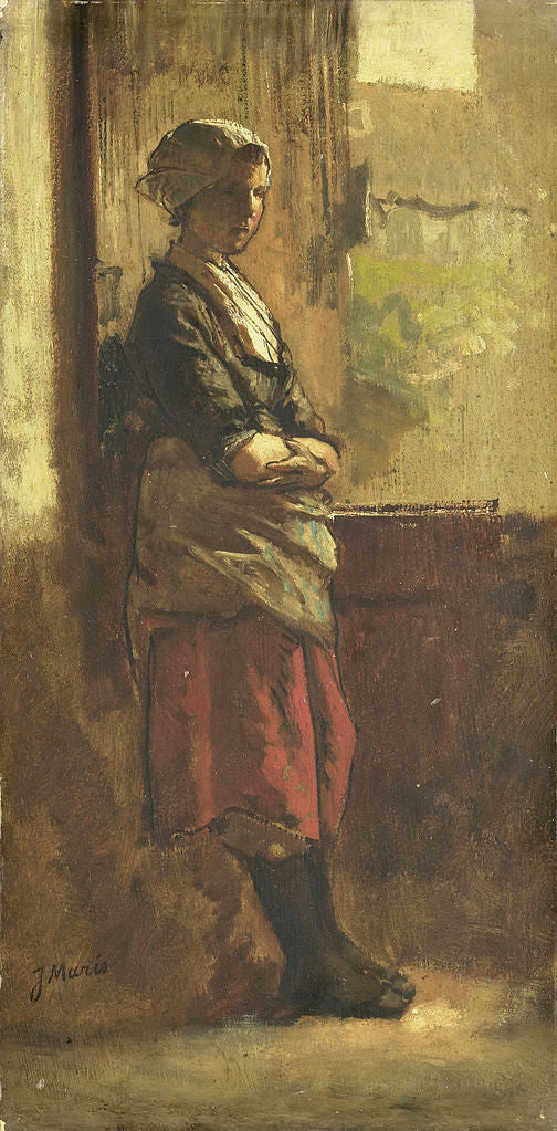 Girl at the Window, vintage artwork by Jacob Maris, 12x8" (A4) Poster