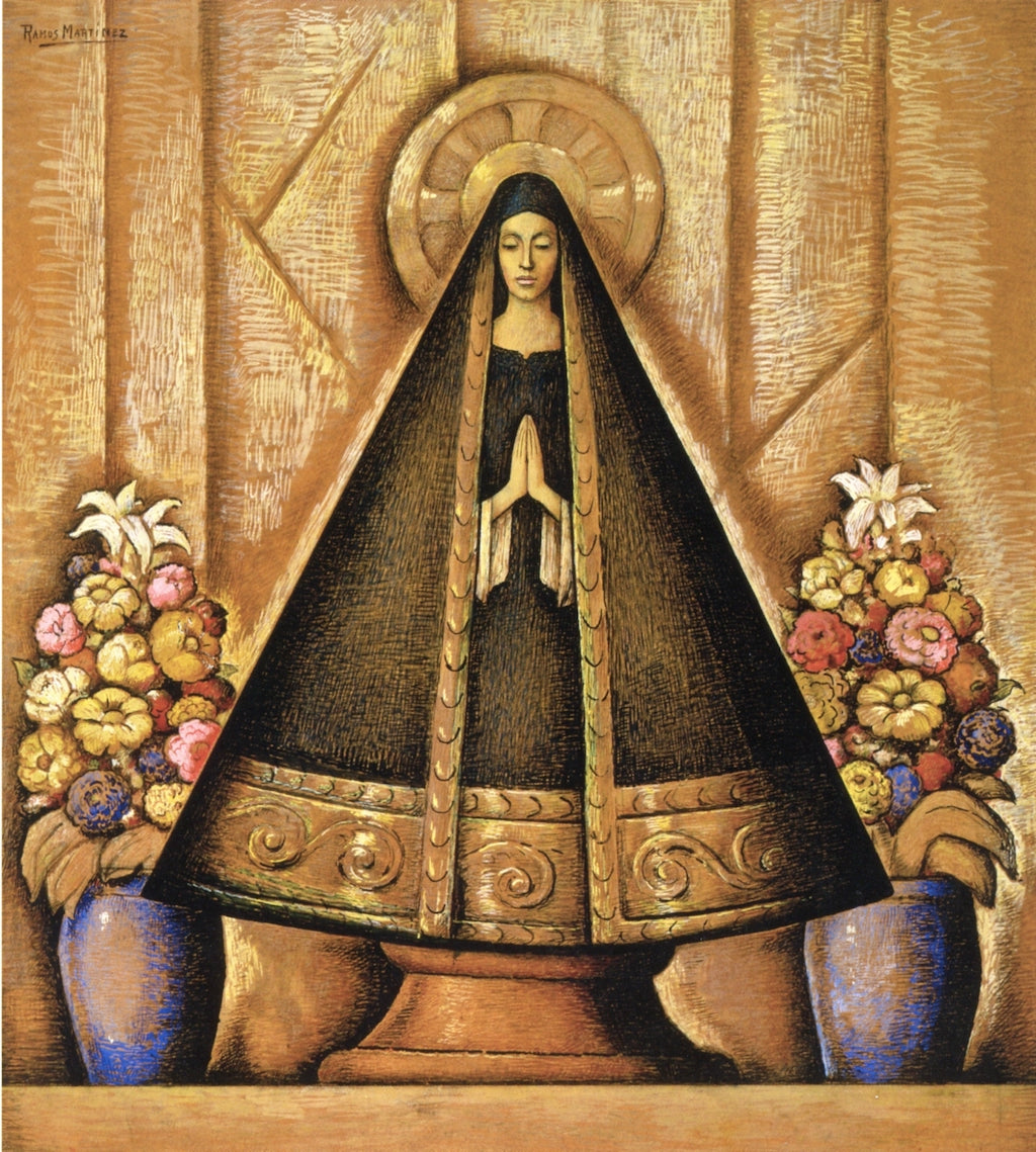 La Virgen de San Juan, vintage artwork by Alfredo Ramos Martinez, 12x8" (A4) Poster