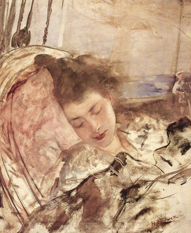 Mme. Gervex Asleep, vintage artwork by Henri Gervex, 12x8" (A4) Poster