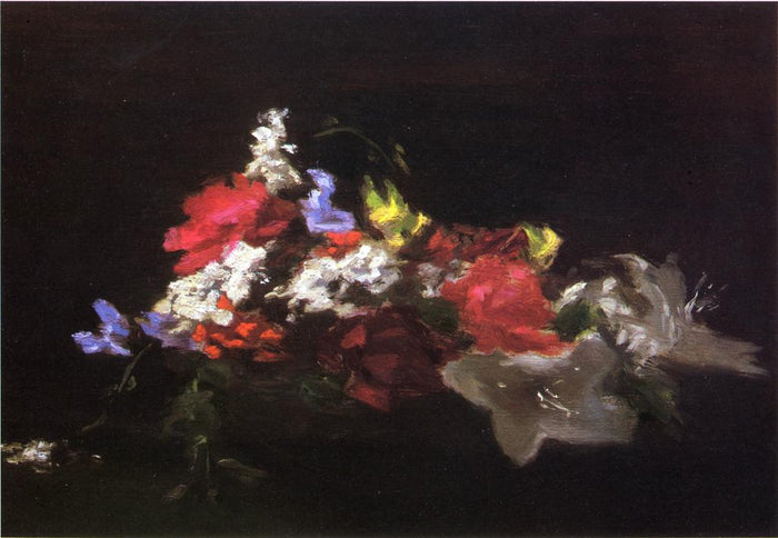 Bowl of Flowers, Study of Light, vintage artwork by John La Farge, 12x8