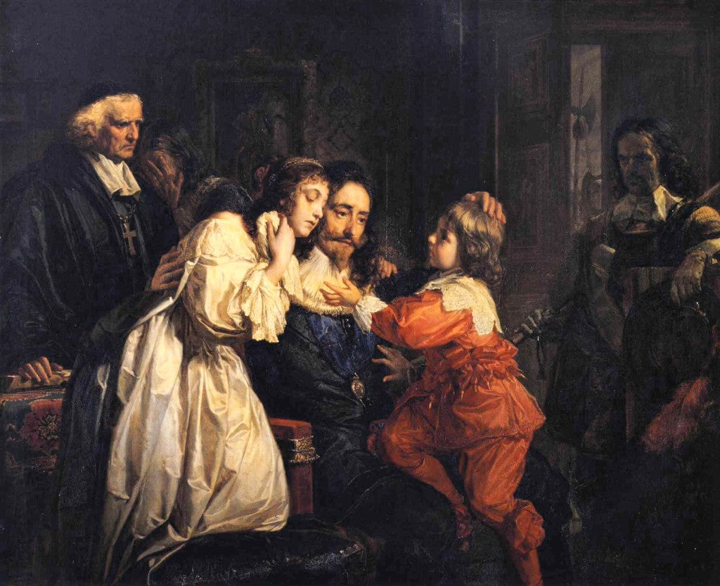 Charles I Says Farewell to his Family, vintage artwork by Julius Schrader, A3 (16x12") Poster Print