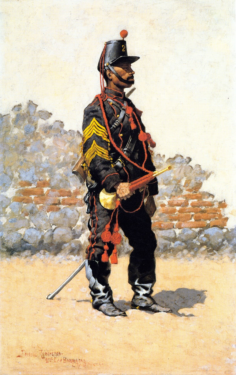 Bugler of Cavalry, vintage artwork by Frederic Remington, 12x8" (A4) Poster
